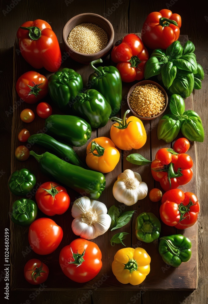 fresh vibrant ingredients laid out rustic wooden table ready exciting cooking adventure, avocados, basil, beans, beets, broccoli, carrots, cauliflower fresh vibrant ingredients laid out rustic wooden table ready exciting cooking adventure, avocados, basil, beans, beets, broccoli, carrots, cauliflower