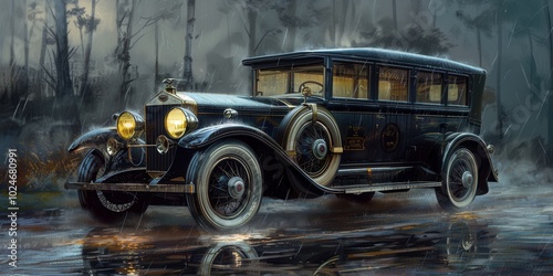 Vintage Transportation Nostalgia. 1920s Inspired Wallpaper photo