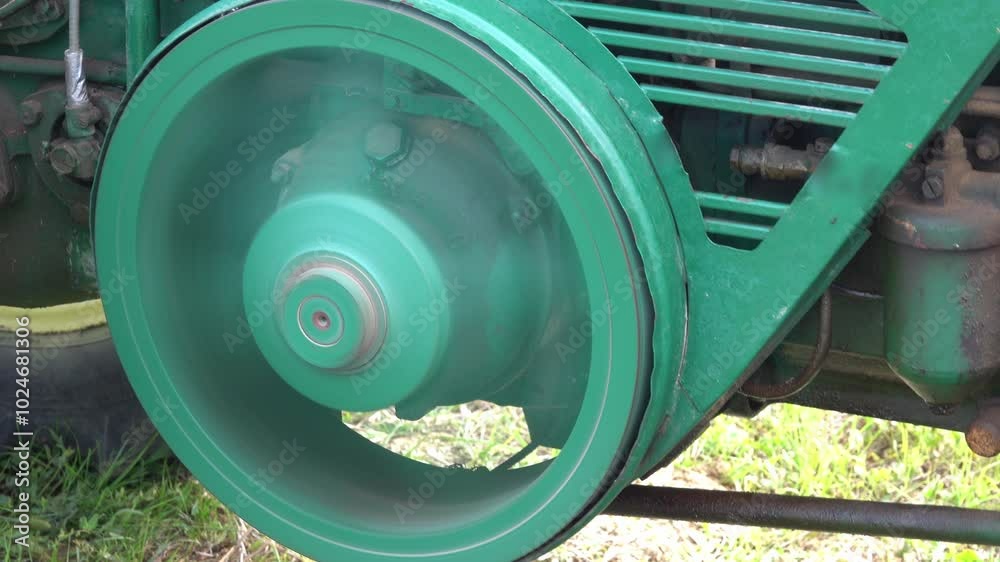 tractor engine running close-up without traffic tractor engine running close-up without traffic