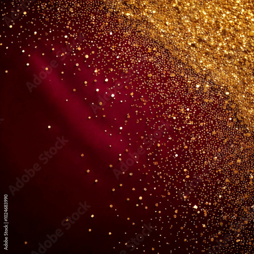 Red and Gold Glitter Background Festive Sparkle