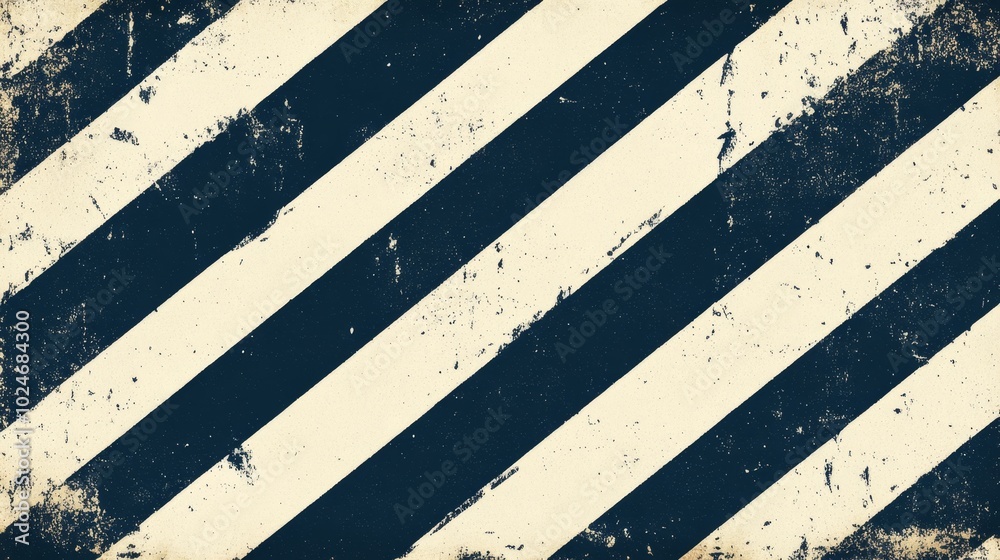 Fototapeta premium A grunge-style background featuring diagonal stripes in dark blue and cream colors.