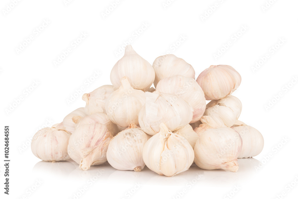 garlic slice isolated on white background garlic slice isolated on white background