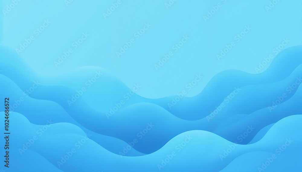 © Marina - Stylized abstract art with flowing blue wave patterns on a soft blue background, modern flat design