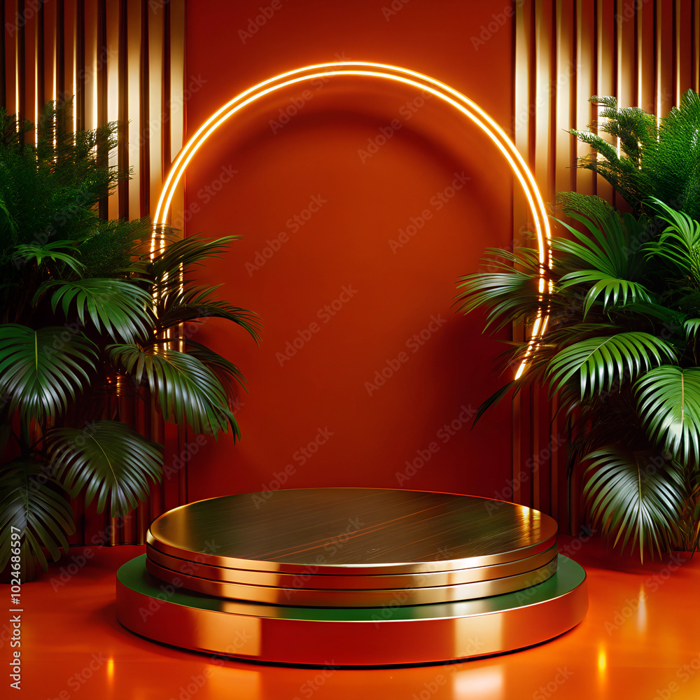 Obraz premium tree on the stage podium background