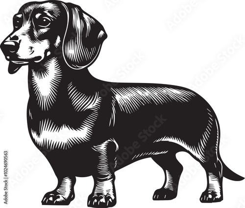 Dachshund dog cute vector