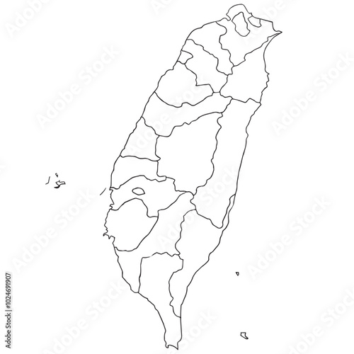 Taiwan map country map asia island icons symbols background geography borders