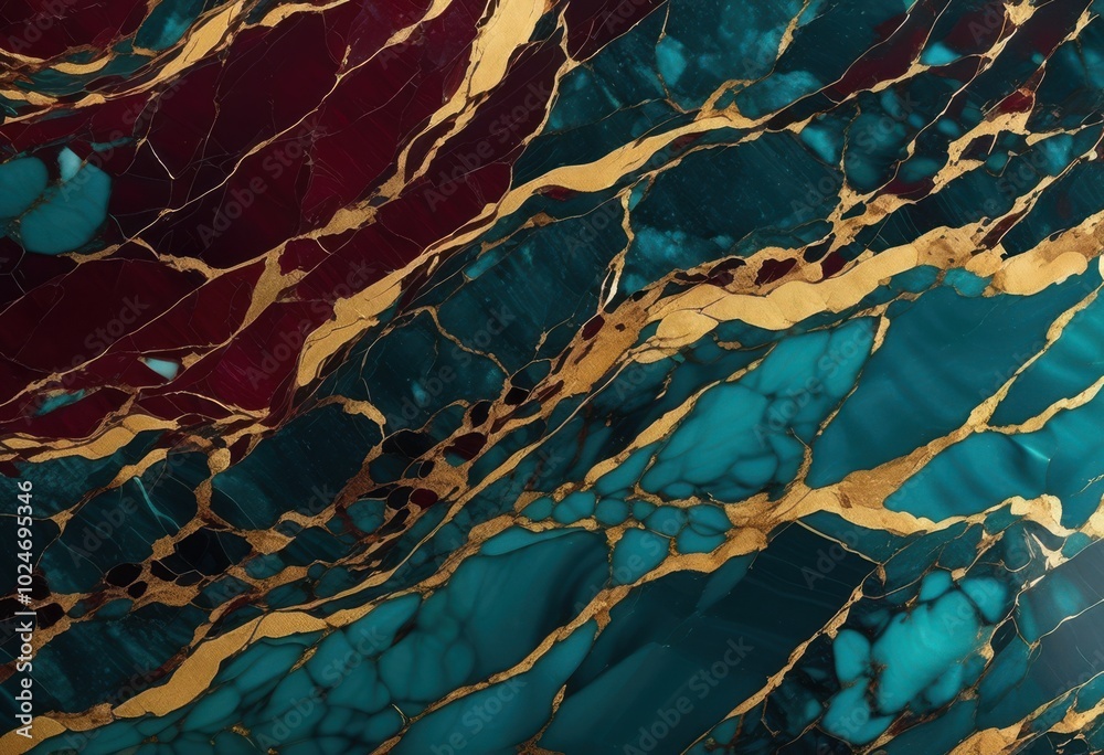 Obraz premium close view luxurious marble surface patterns displaying vibrant colors intricate details, textures, surfaces, stone, design, luxury, closeup, shine