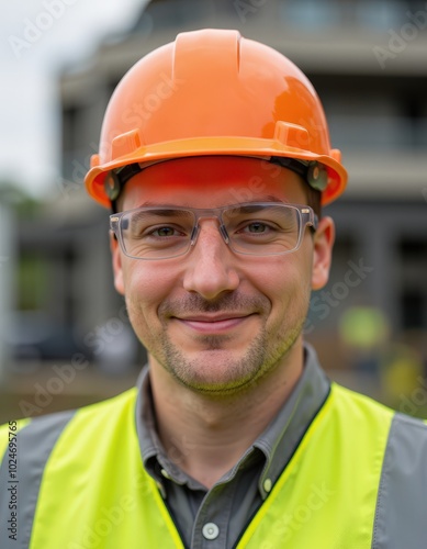 portrait of a smiling worker