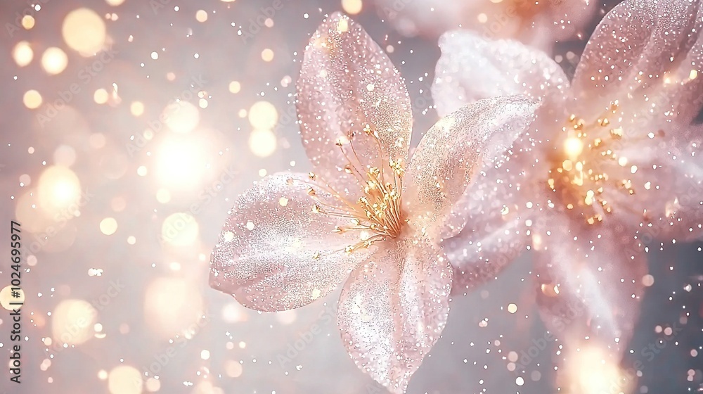 a flower in focus, with soft background blur and light originating from the flower's center a flower in focus, with soft background blur and light originating from the flower's center