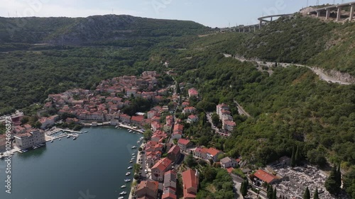 Croatia Bakar small village Europe over drone
