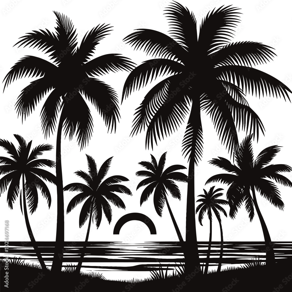 palm trees silhouette palm trees silhouette