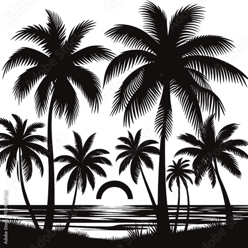 palm trees silhouette