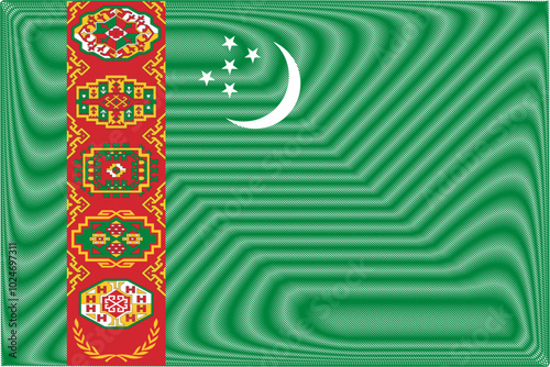 Turkmenistan Independence Day October 27. Scribble style Turkmenistan flag vector background. Poster, card, banner.