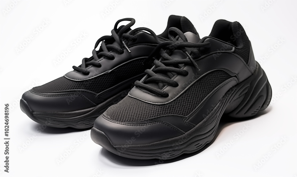 Fototapeta premium black shoes isolated on a white background