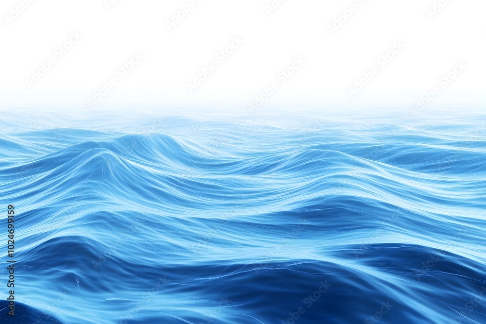Serene Ocean Waves Flowing Across Tranquil Seascape in Soothing Shades of Blue Serene Ocean Waves Flowing Across Tranquil Seascape in Soothing Shades of Blue