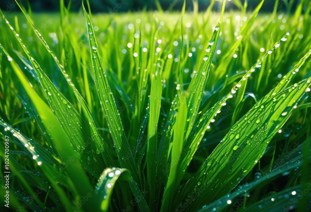 close exploration lush green grass patterns capturing intricate details textures vibrant tapestry, plant, field, floral, leaves, outdoor, landscape, fresh