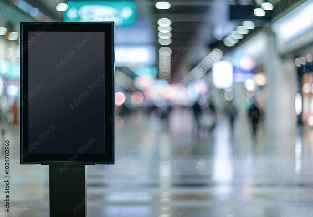 Fototapeta premium Mock up, empty digital billboard in shopping mall