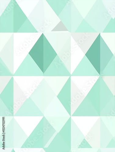 Geometric Pattern in Soft Green and White, Pattern Texture for Background, High-Resolution Wallpaper or Background