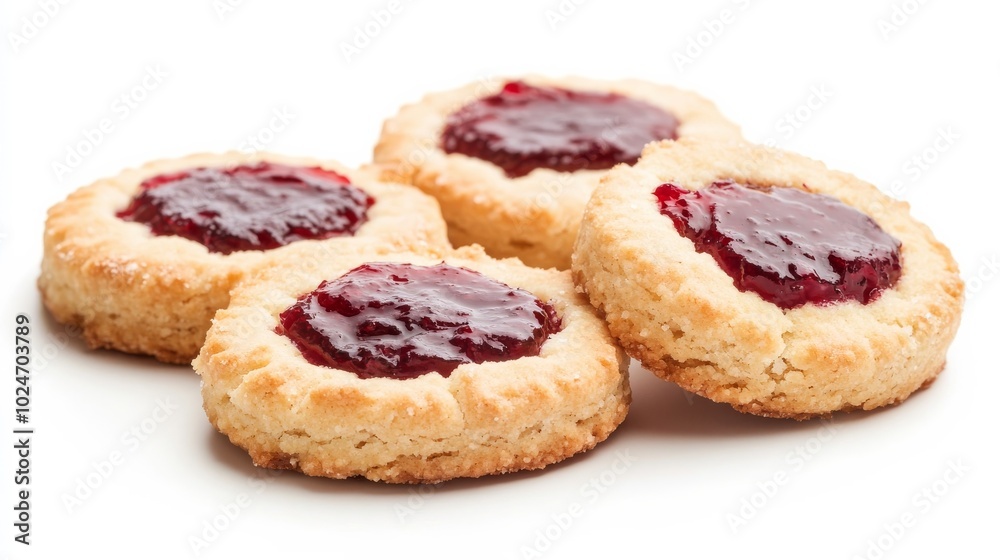 Jammy cookies isolated on white