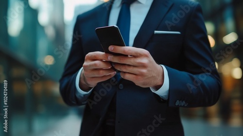 Businessman on mobile