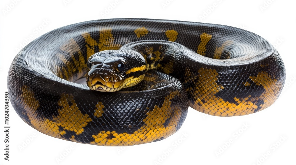 Obraz premium Anaconda on white