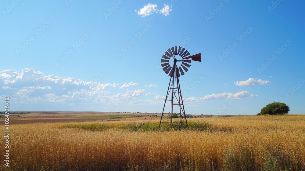 Windmill in Aragon, Spain, generates electricity. Windmill in Aragon, Spain, generates electricity.