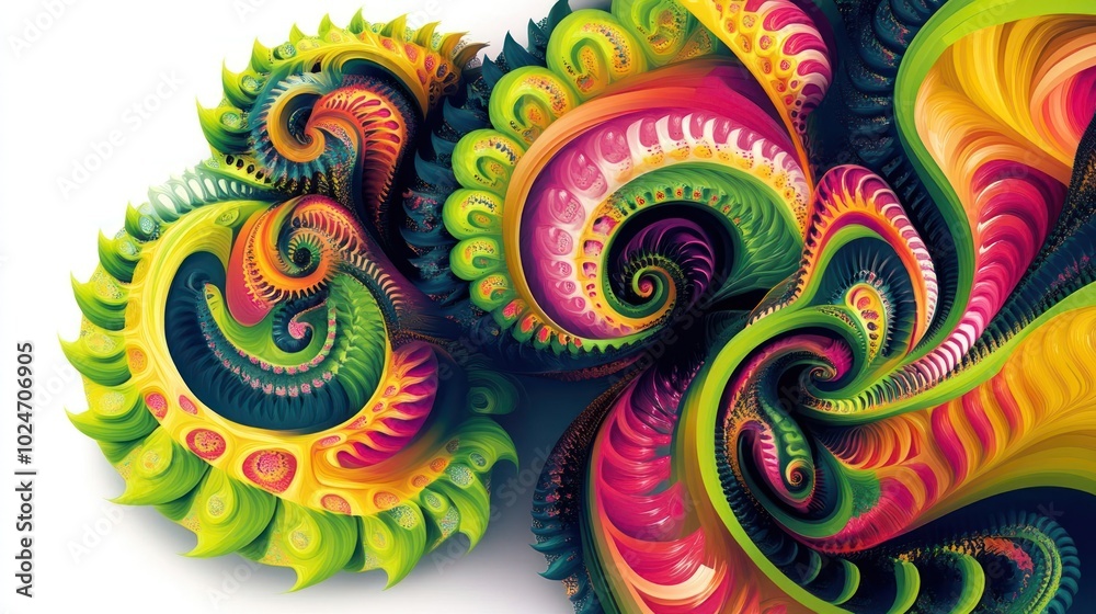 A vibrant fractal design featuring swirling patterns in bright colors. A vibrant fractal design featuring swirling patterns in bright colors.
