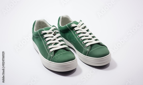 green shoes isolated on a white background