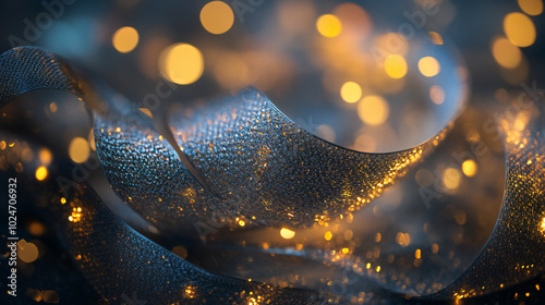 A sparkling gold and silver...