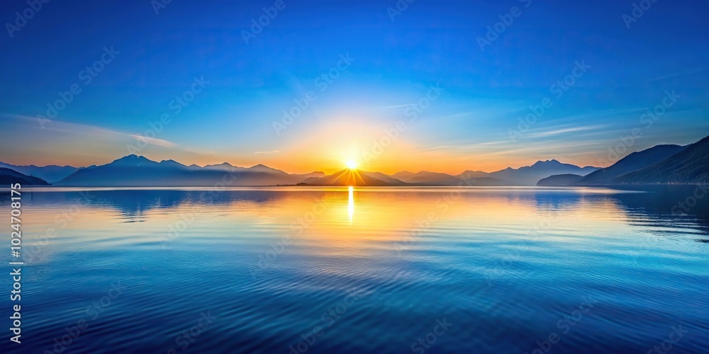 sunrise over the sea with blue lake and mountains sunrise over the sea with blue lake and mountains