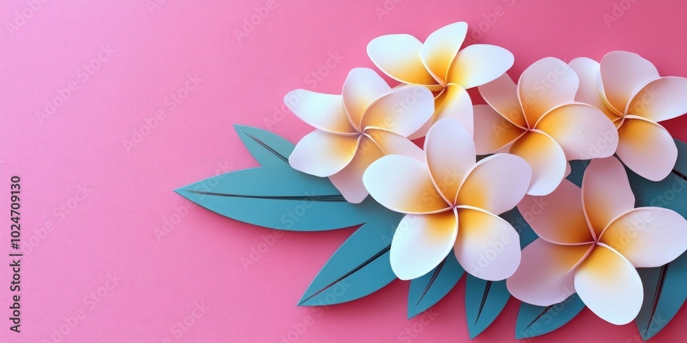 Morning beauty of the frangipani flower, Morning beauty of frangipani blossom Morning beauty of the frangipani flower, Morning beauty of frangipani blossom