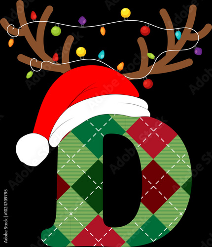 christmas font letter d