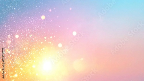  A sharp photo of the radiant sun against a backdrop of vibrant blues, pinks, yellows, and purples, with twinkling stars visible