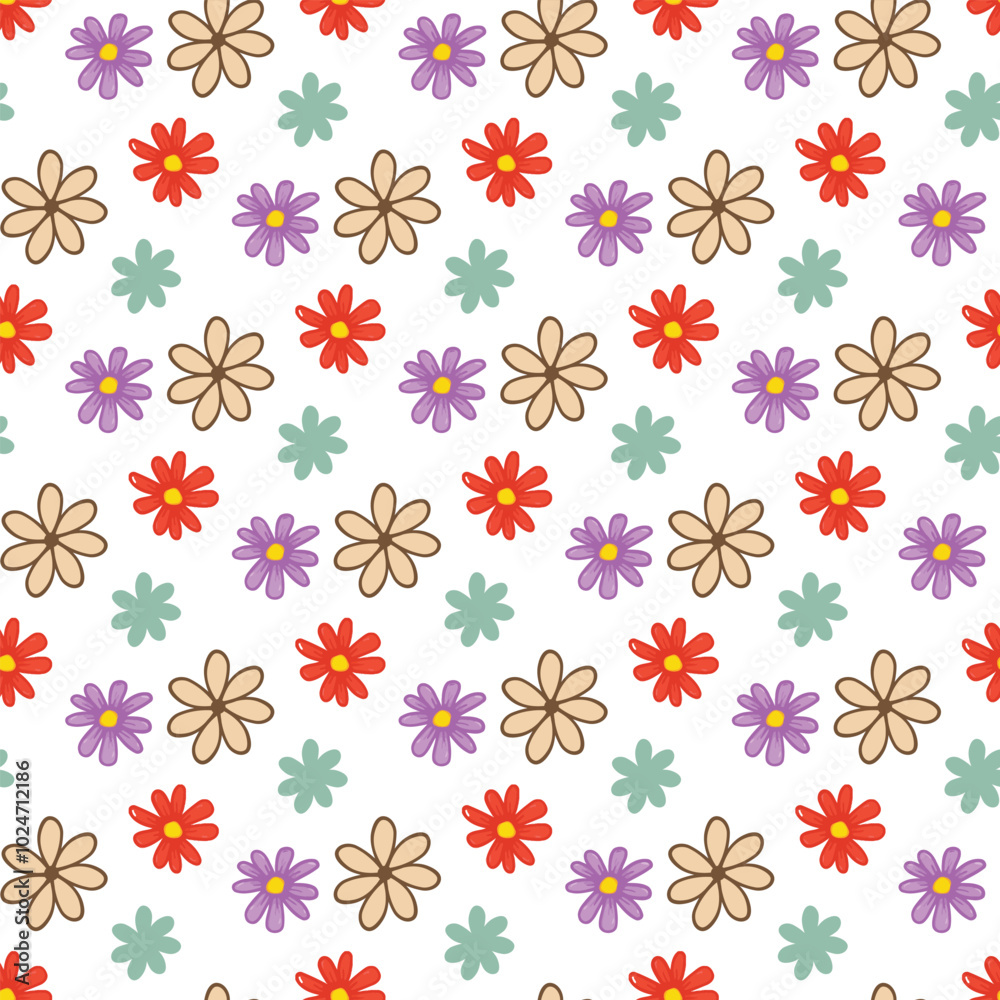 Flower Explosion Seamless Vector Pattern Design Flower Explosion Seamless Vector Pattern Design