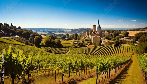 Paysage de vignoble français photo