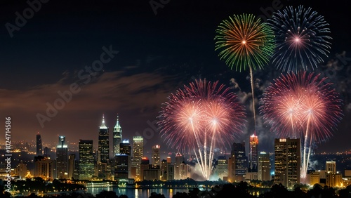 fireworks over the city