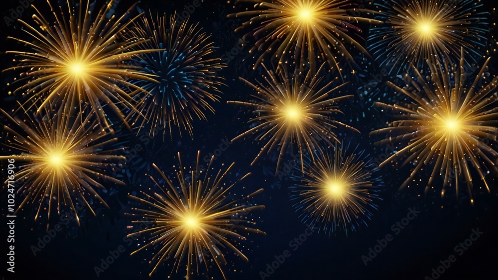 Naklejka premium fireworks on the night sky