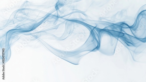 Soft, cloud-like blue smoke forming abstract shapes on a clean white background, with delicate edges.