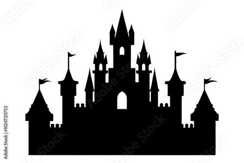 Castle Silhouette | vector silhouette illustration on white background