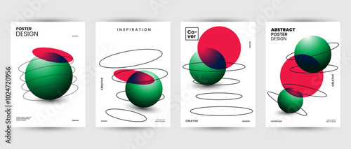 Abstract collection of geometric shapes backgrounds. Brutal contemporary circle oval wave patterns. Modern trendy for cover, decoration, geometric, banner. Swiss design aesthetic
