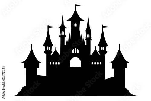 Castle Silhouette | vector silhouette illustration on white background