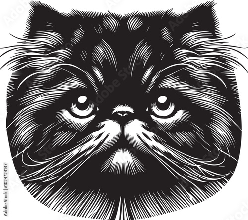 Persian cat big hair cute vector