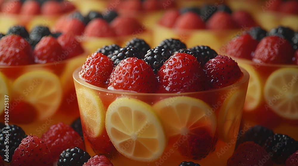 Colorful mixed berry and citrus dessert cups Colorful mixed berry and citrus dessert cups
