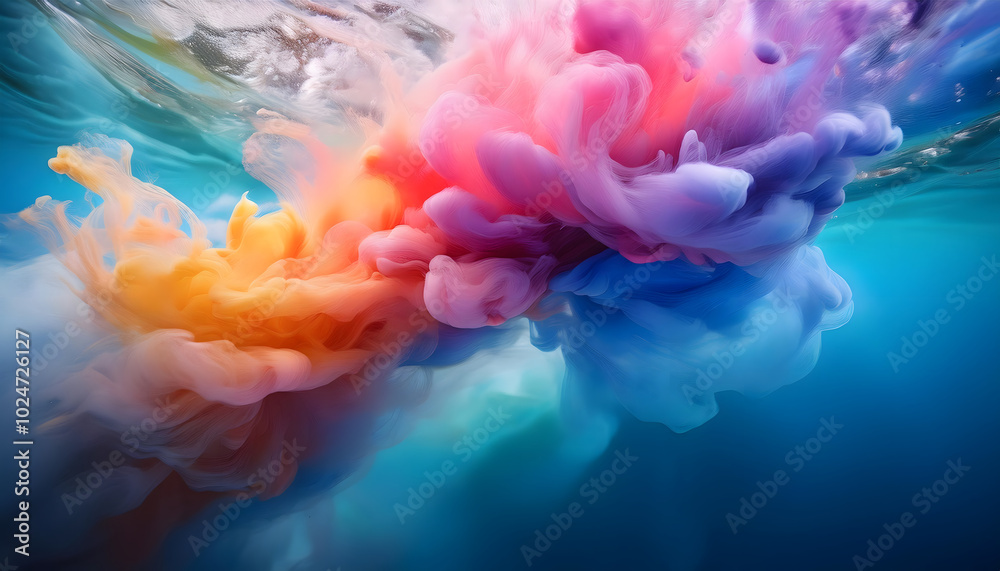 Dreamy Ethereal Watercolor Clouds Underwater Dreamy Ethereal Watercolor Clouds Underwater