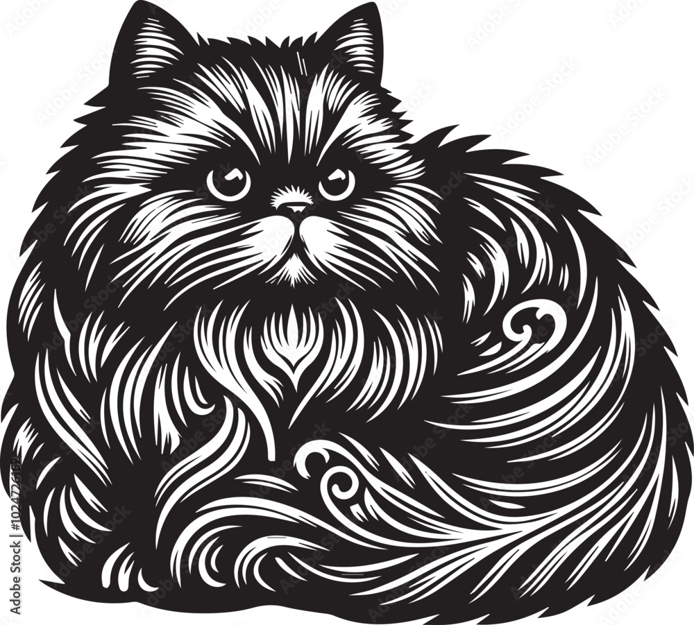 Obraz premium Persian cat big hair cute vector