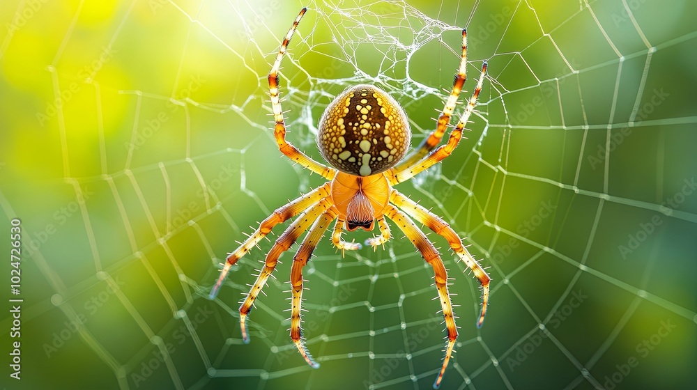 Close up spider orbweaver garden, spider in web, spider Close up spider orbweaver garden, spider in web, spider