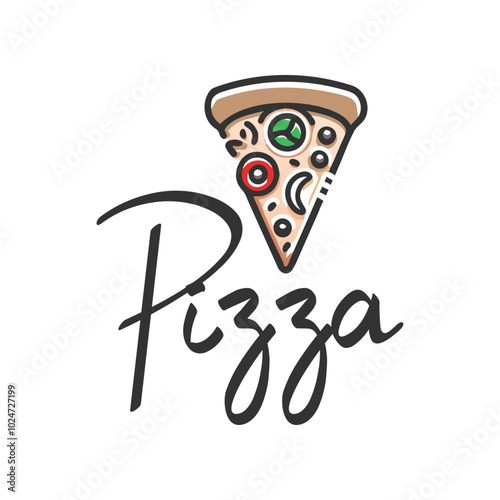 Italian Pizza Logo Template with vector for restaurant and fast food-related businesses