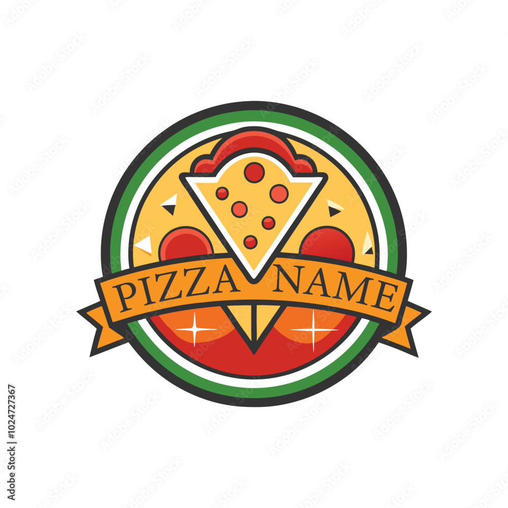 Italian Pizza Logo Template with vector for restaurant and fast food-related businesses Italian Pizza Logo Template with vector for restaurant and fast food-related businesses