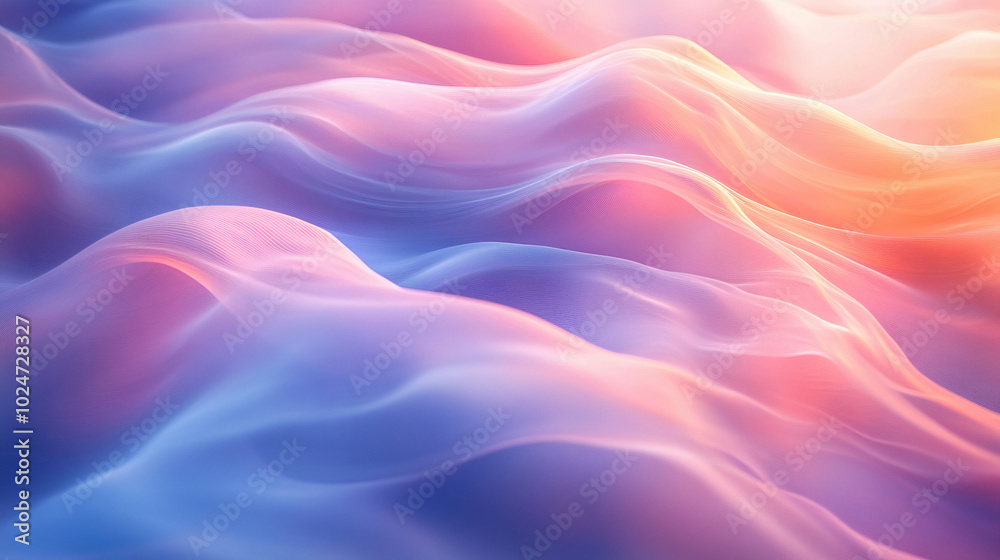 Obraz premium Colorful undulating abstract waves. Generative AI.