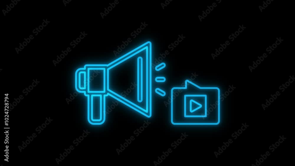Glowing neon small business promotion sign animation on a black background. Glowing neon small business promotion sign animation on a black background.